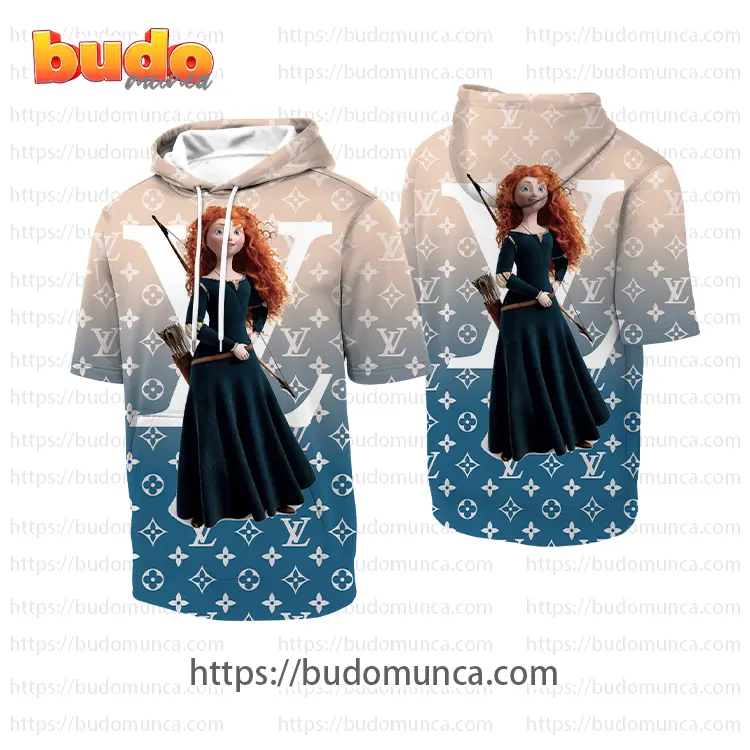 Louisvuitton and princess brave movie hooded short sleeve t-shirt gift uninque for kid man women